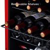 Wine Cooler Countertop Freestanding Wine Cellars Compressor System Champagne Chiller Digital Temperature Control UV-Protective Finish Max Load 24 Stan