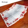 Muwago Christmas Stars Printing Resists Shrinkage Wrinkles Table Runner Firmer Literary Romance Christmas Party Table Decoration