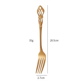 Stainless Steel Cutlery Spoon West Dinnerware Set Gold Plated (Option: Rose gold fork)