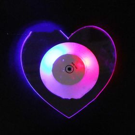 LED Glow Coaster Acrylic Crystal Emitting Luminous Bar Cocktail Mug Stand Light Coasters Flashing Base Tableware Decoration Pads (Option: Love Color Light)