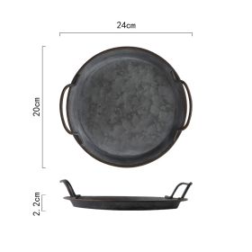 Wrought Iron Tray Creative Household Bread  Home Decoration Retro (Option: 20CM)