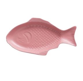 Household Ceramic Fish Plate Color Glaze Tableware Special Shape (Option: Pink-28x15cm)