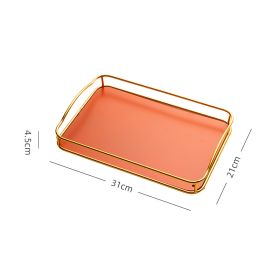 Household Rectangular Tea Tray Water Cup Storage Tray (Color: Orange)