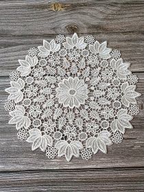 Round Dining Table Cushion Coaster Plate Cloth Coasters Korean European Lace (Option: White-Diameter 30cm Hydrangea)